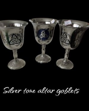 Silver tone Altar Goblets